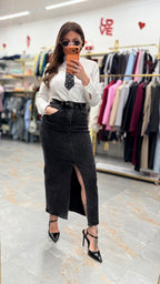 SHADOW DENIM SKIRT