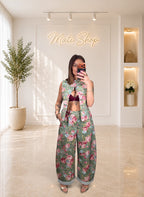COORDSET GREEN ROSE
