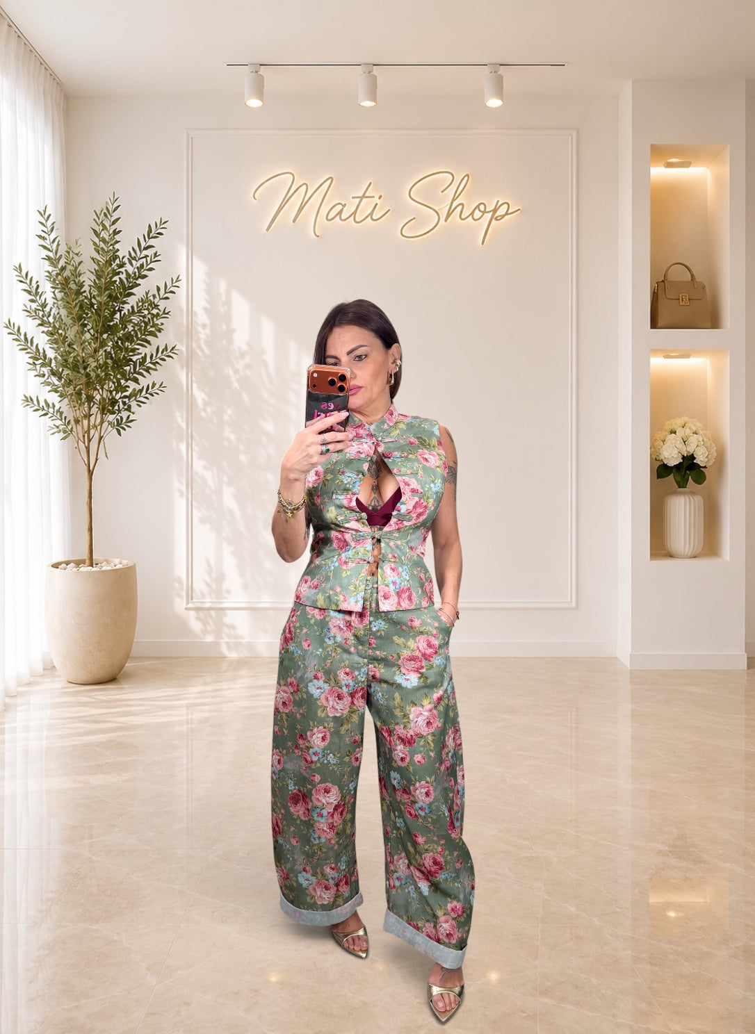 COORDSET GREEN ROSE