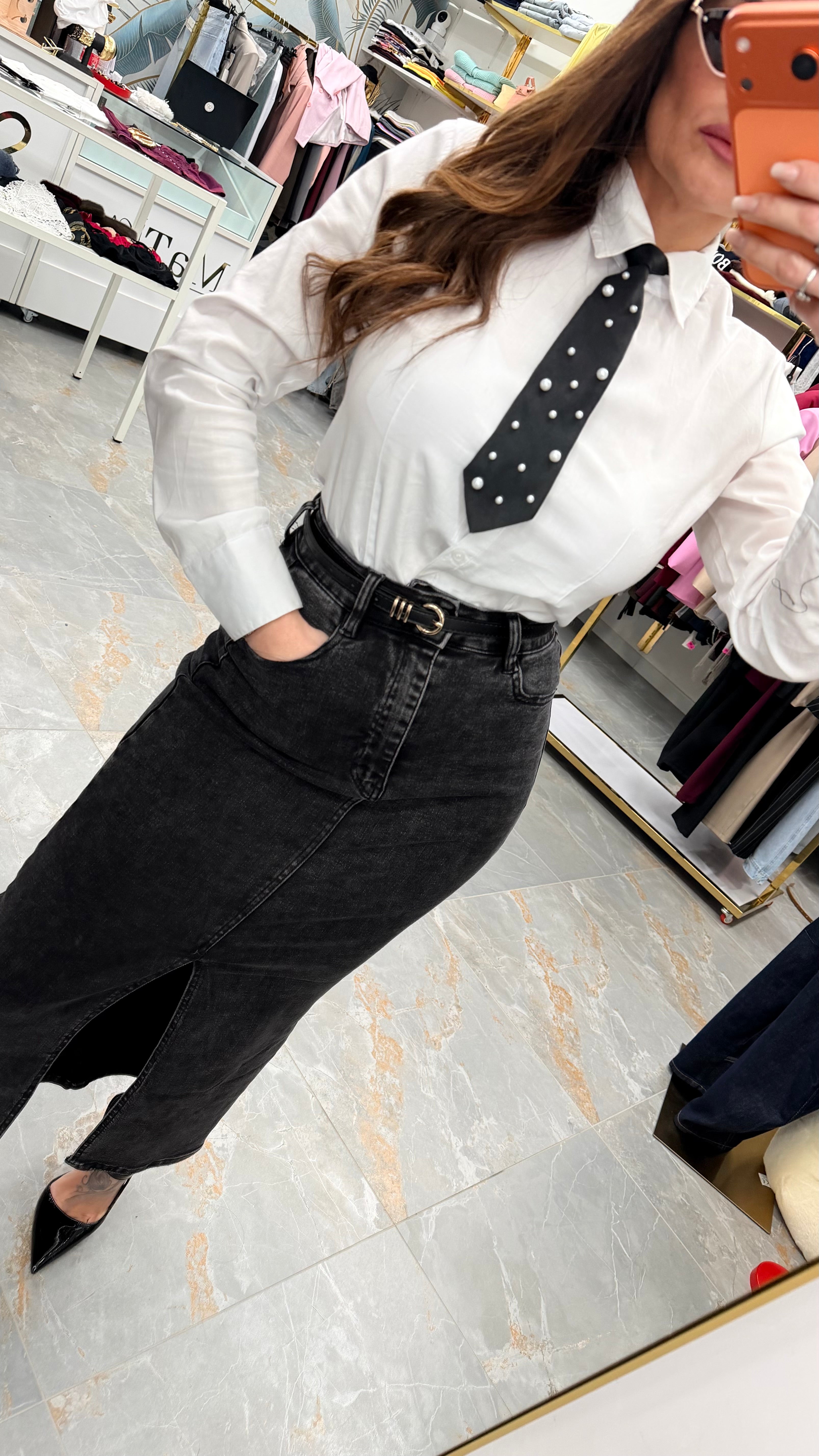 SHADOW DENIM SKIRT