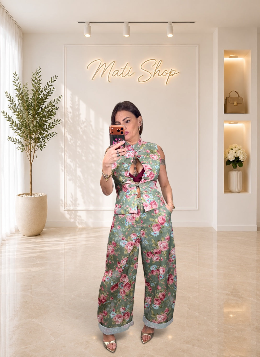 COORDSET GREEN ROSE