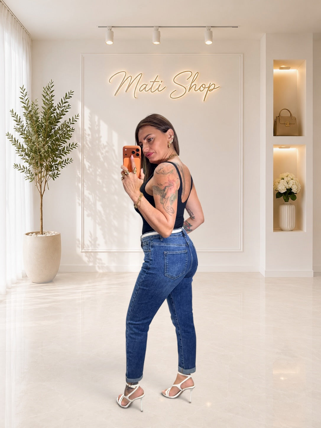 DENIM MOMFIT BLUE