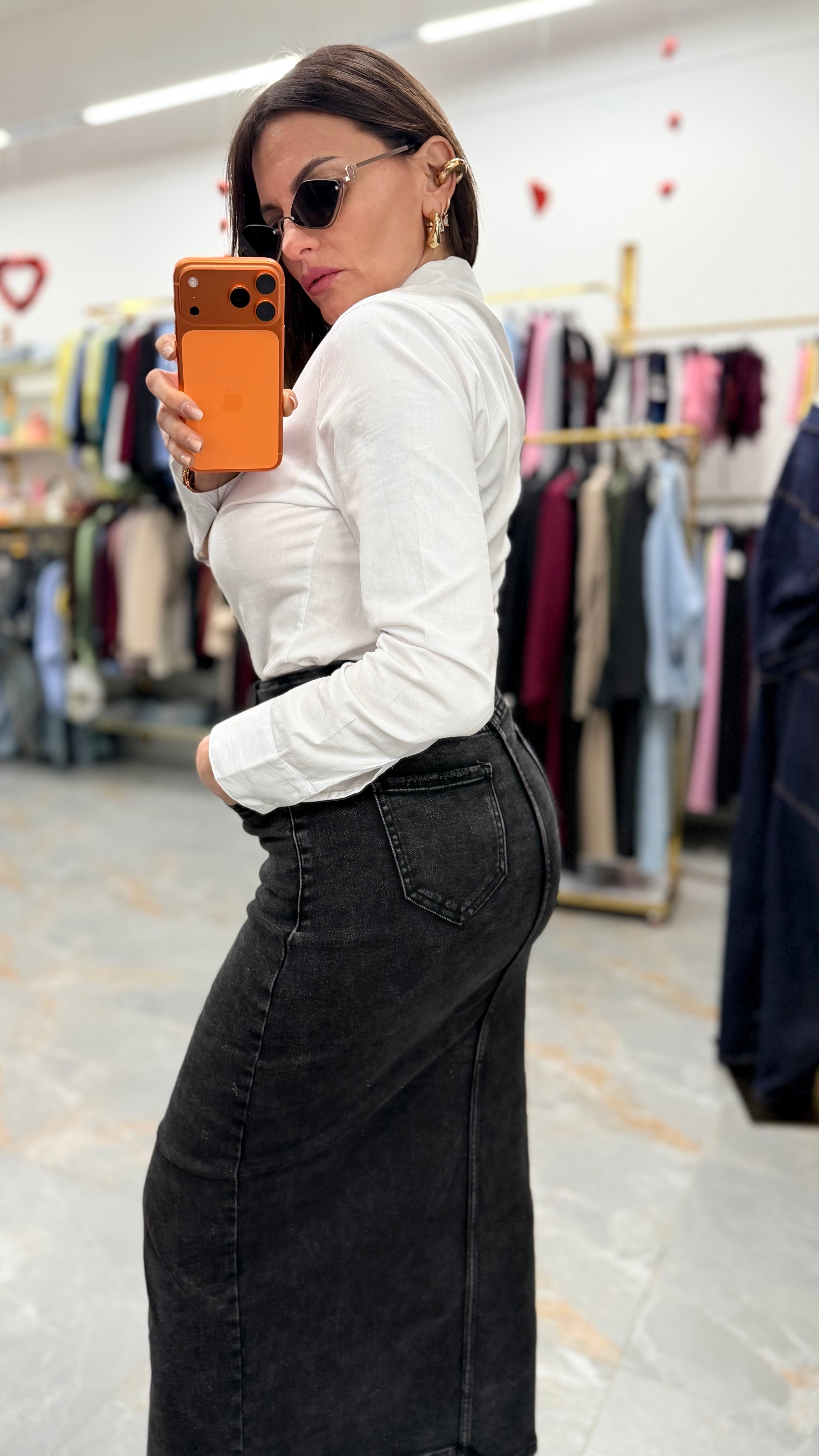 SHADOW DENIM SKIRT