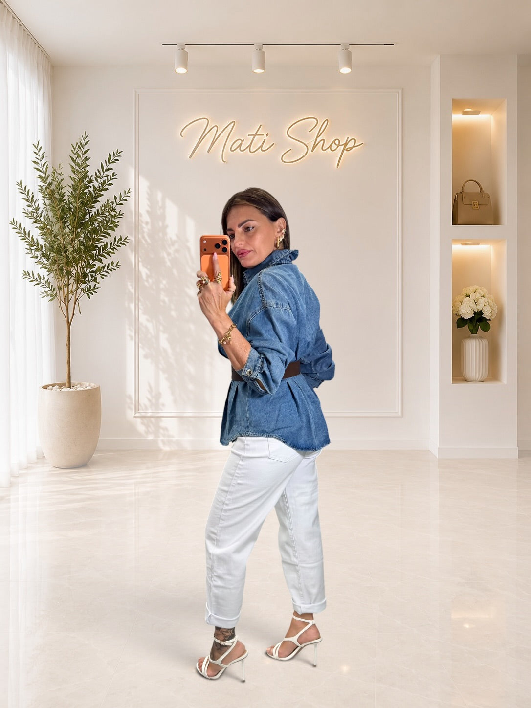 DENIM MOMFIT WHITE