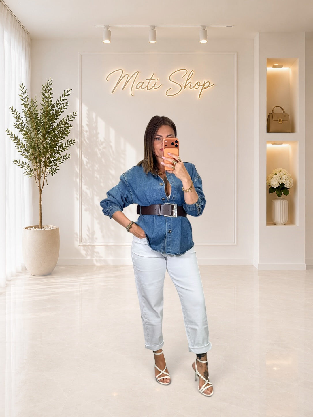 DENIM MOMFIT WHITE