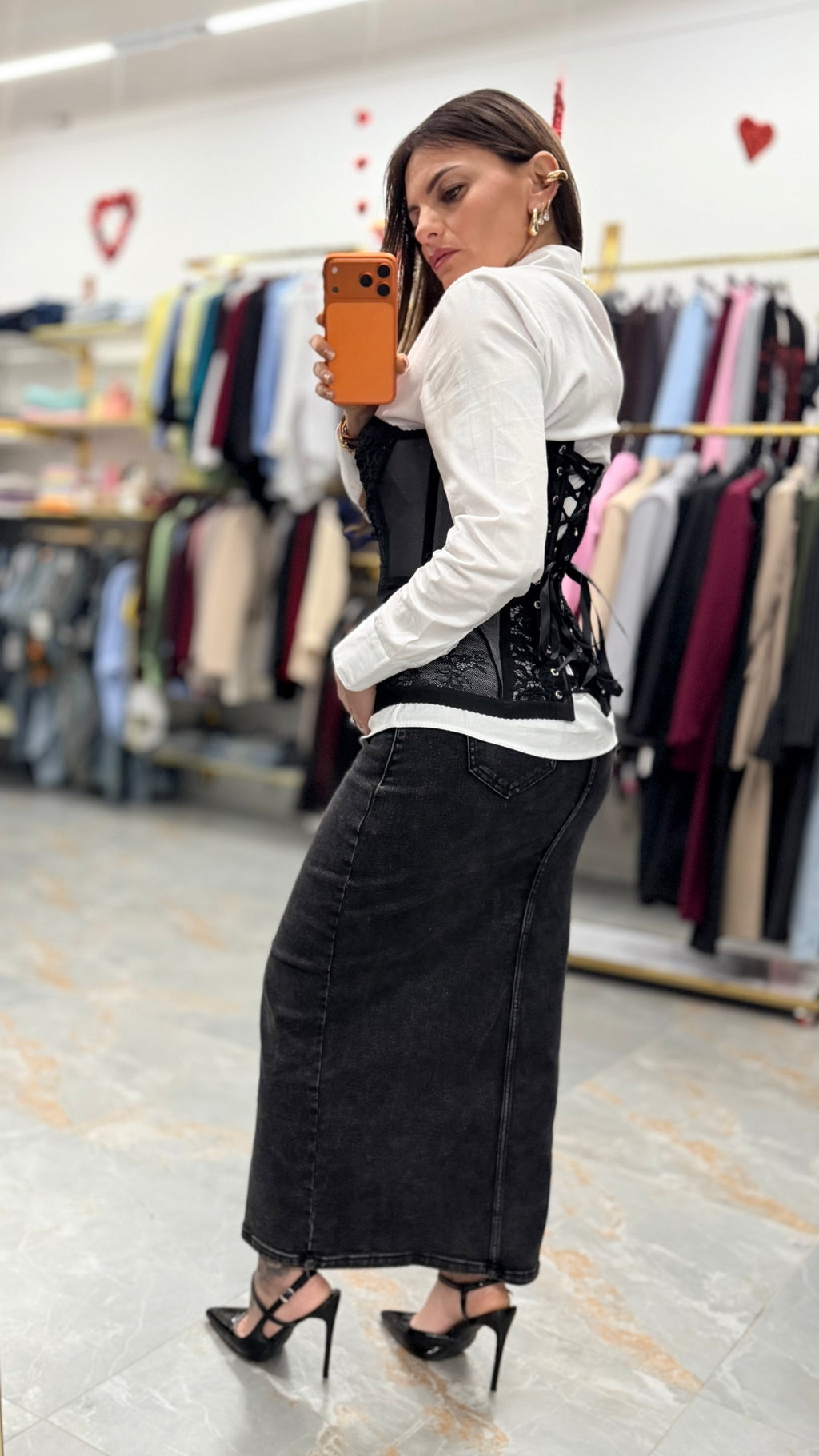 SHADOW DENIM SKIRT