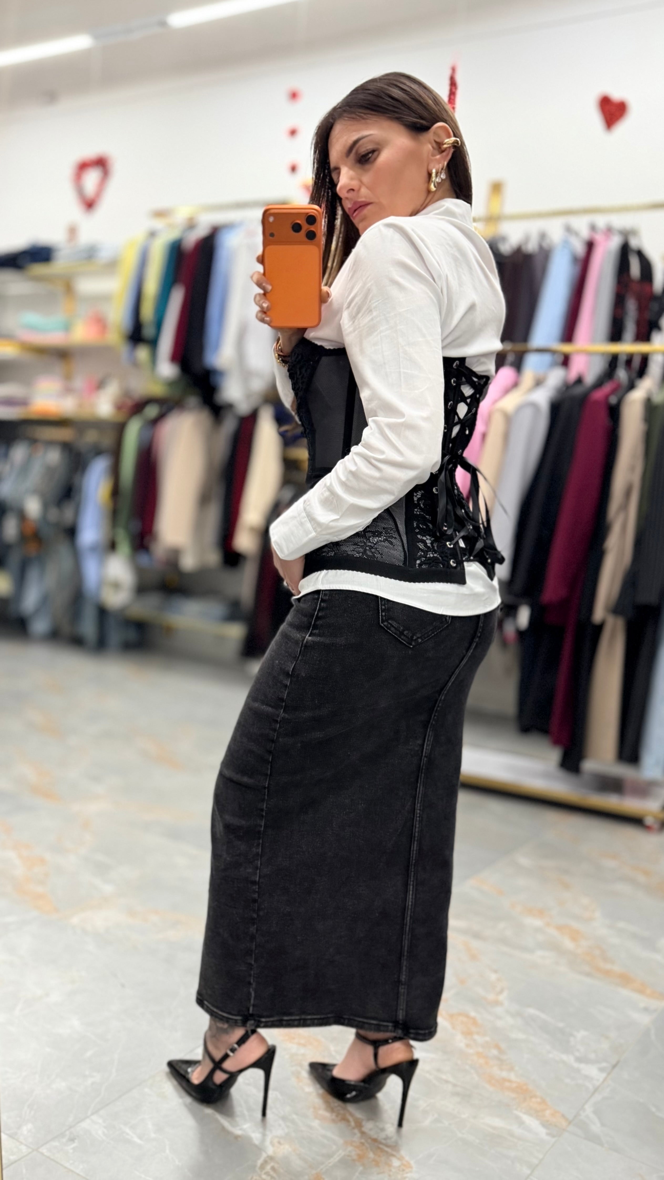 SHADOW DENIM SKIRT