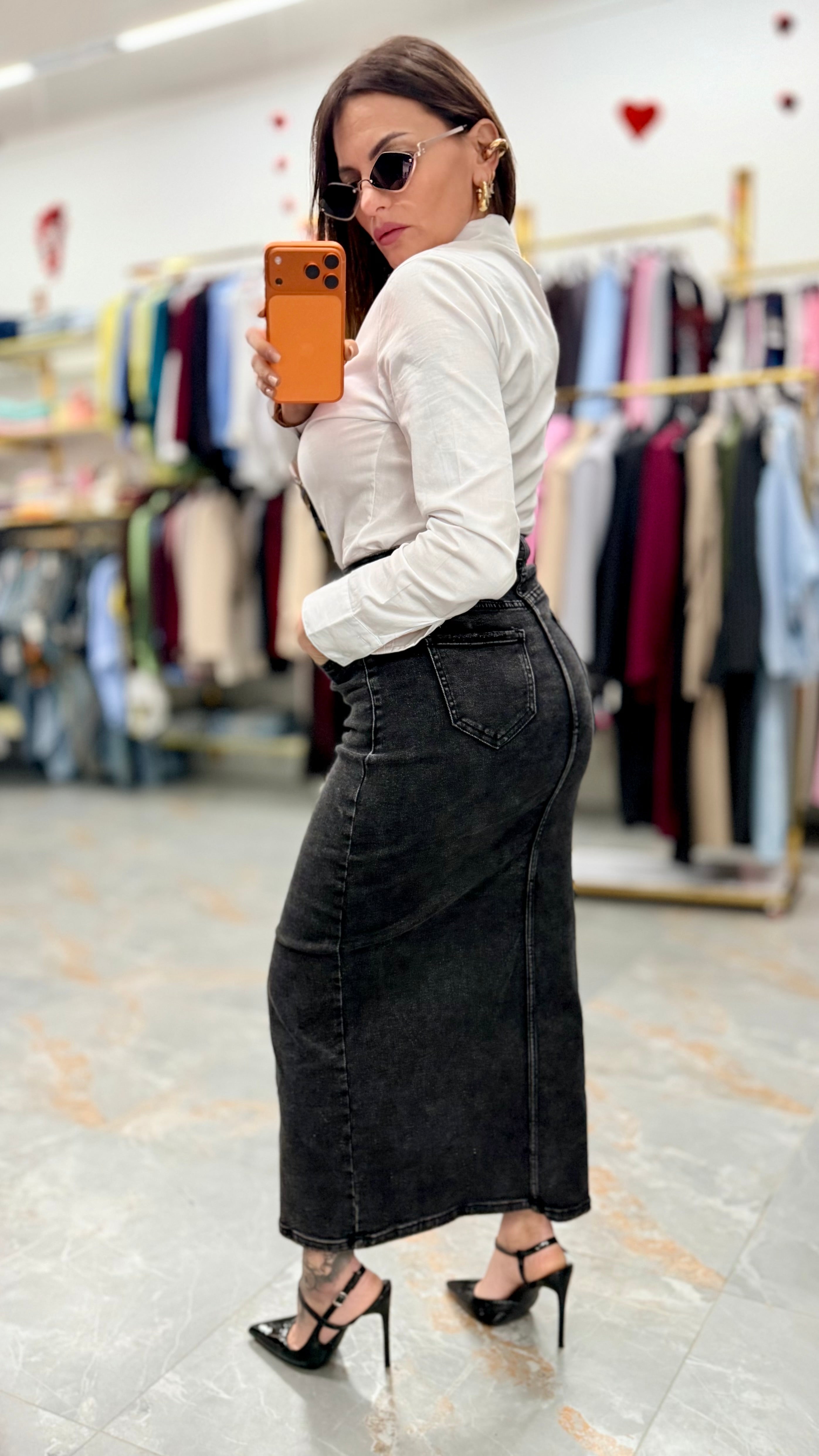 SHADOW DENIM SKIRT