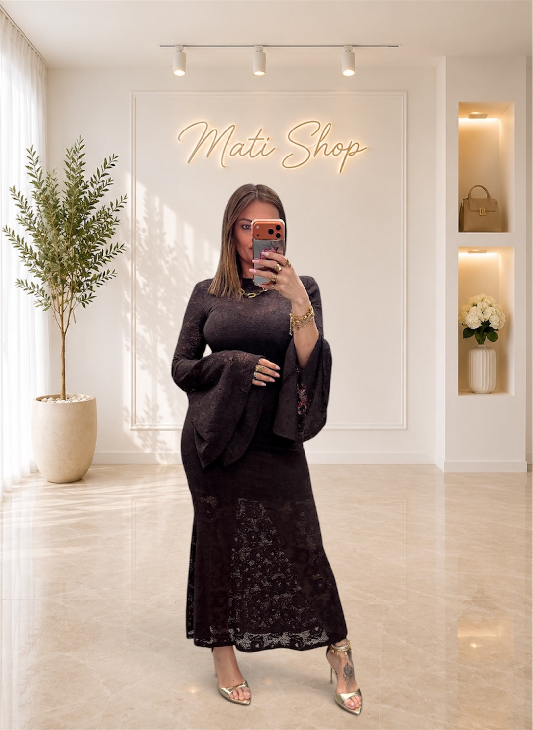 DRESS ARIELLE MARRONE