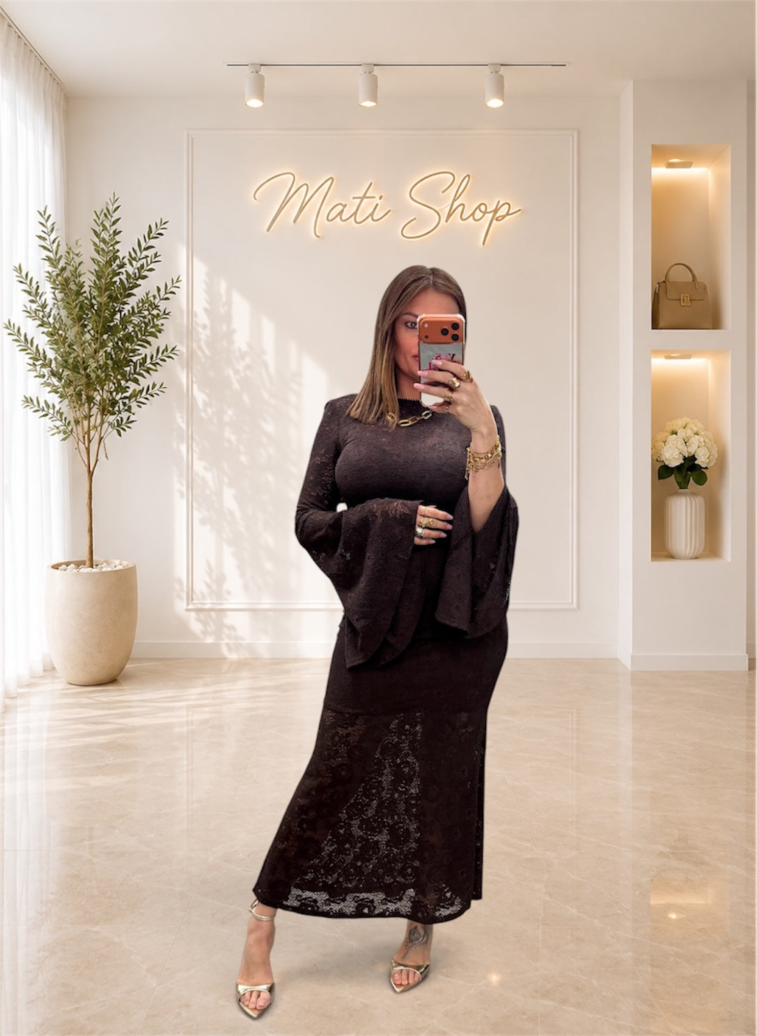 DRESS ARIELLE MARRONE
