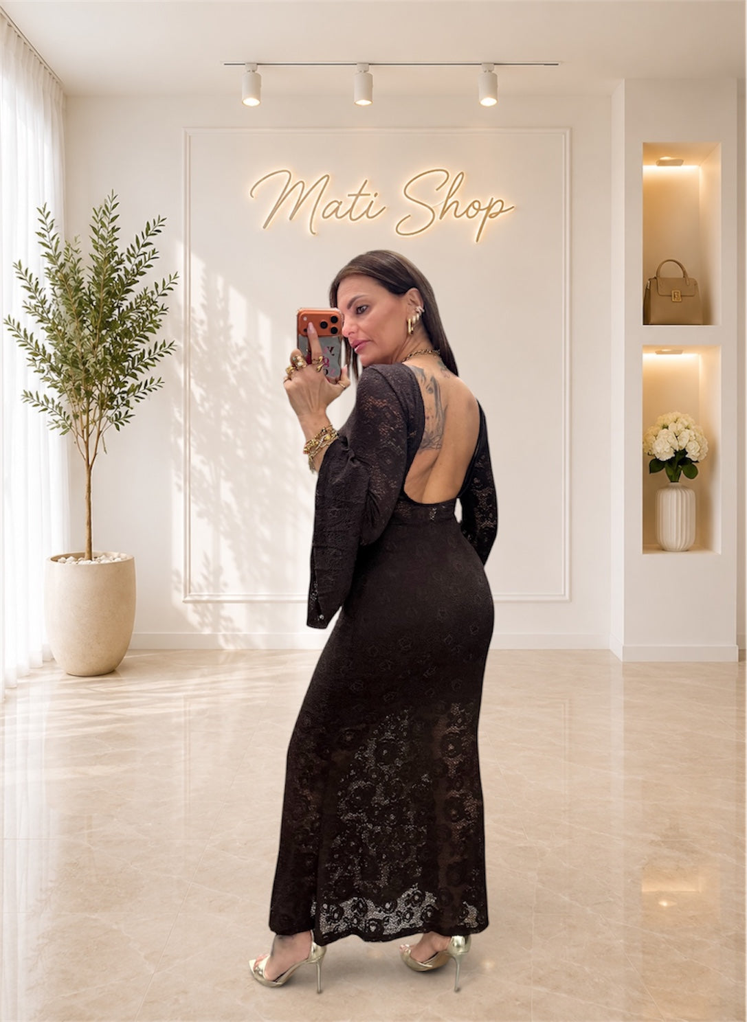 DRESS ARIELLE MARRONE